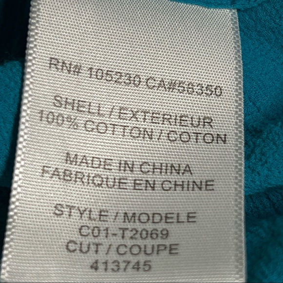 Joie Khan Peacock Blue Pullover Peasant Blouse - Picture 4 of 7